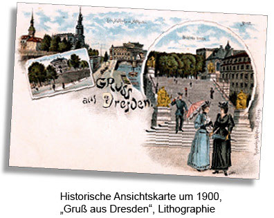 Historische Ansichtskarte um 1900/Gruß aus Dresden