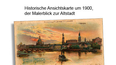Historische Ansichtskarte um 1900/der Malerblick zur Altstadt