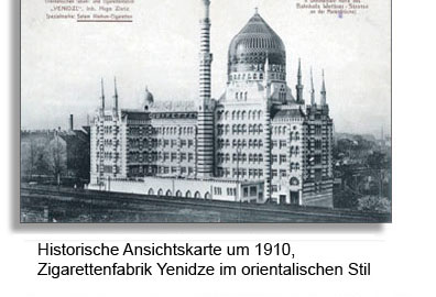 Historische Ansichtskarte um 1910/Zigarettenfabrik Yenidze im orientalischen Stil