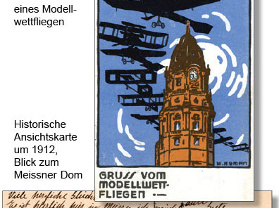Historische Ansichtskarte um 1912/Modellwettfliegen Dresden