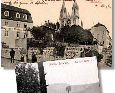Historische Ansichtskarte um 1912/Blick zum Meissner Dom