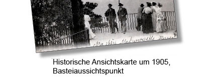 Historische Ansichtskarte um 1905/Basteiaussichtspunkt Sächsische Schweiz