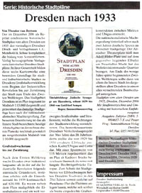 Zeitungsausschnitt Dresdner Stadtteilzeitung/Rezension zum Stadtplan vom alten Dresden um 1935